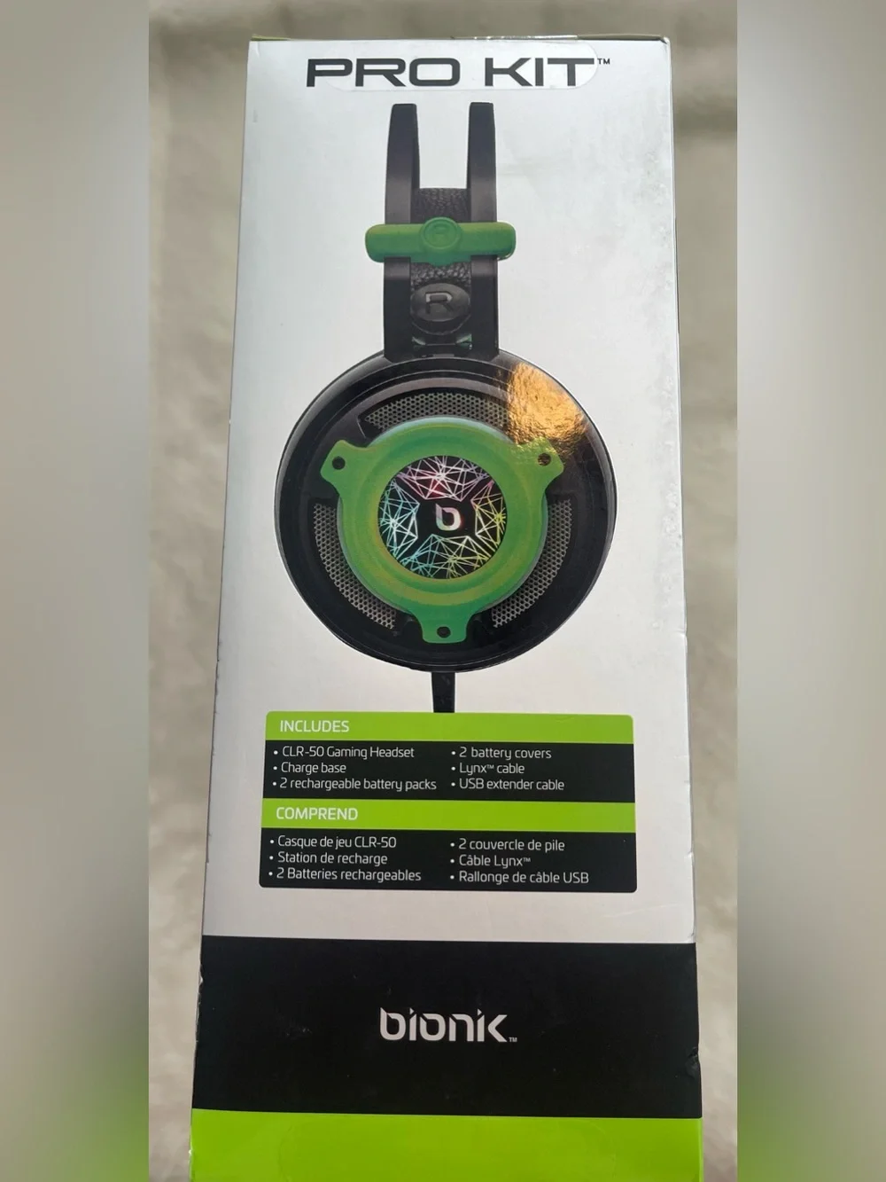Bionik Pro Kit Xbox Series X/S RGB Headset Charge Base 2x Battery Pack USB Cable